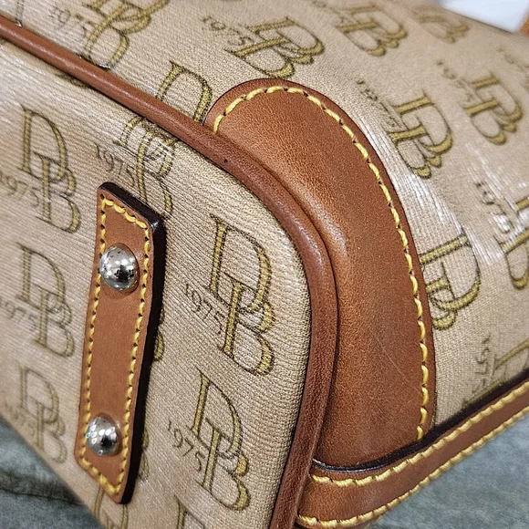 Dooney & Bourke DB 1975 Monogram Tote Bag – Tan/Brown -Like New! - Picture 13 of 16